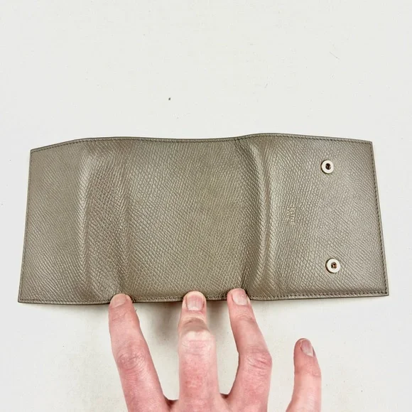 Celine Small Pebble Colored Trifold Wallet with Grained Calfskin - Picture 6 of 7